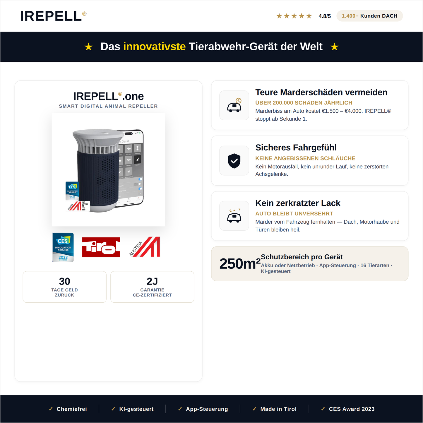 IREPELL.one | KI-Tiervergrämer der nächsten Generation